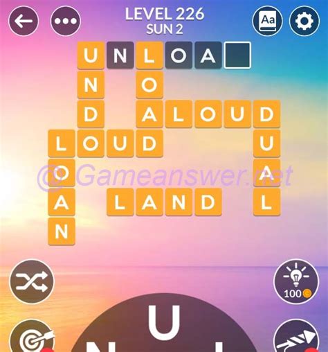 wordscape level 226 answer key.